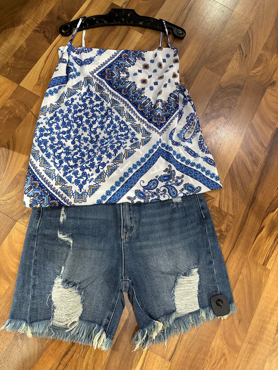 Blue Multi Color Block Paisley Cami 7/27/23 6704