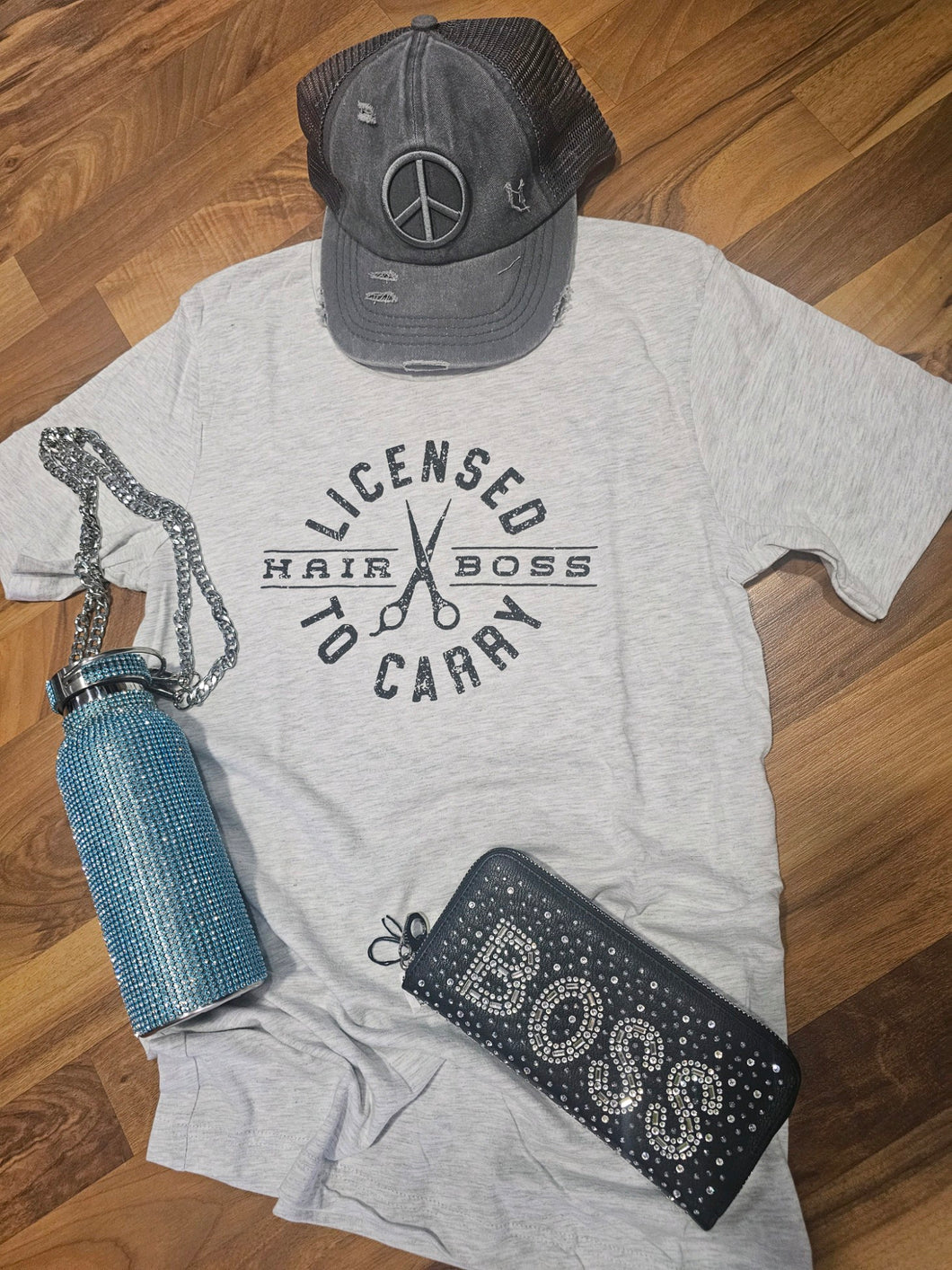 Ash Grey Hair Boss Licensed To Carry Short Sleeve Tee