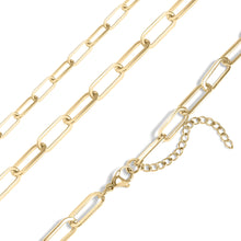 18K Gold Paperclip Chain Necklace 14+02" / 4mm