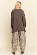 Black Long Sleeve Oversized Crew Neck Top