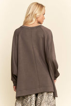Black Long Sleeve Oversized Crew Neck Top