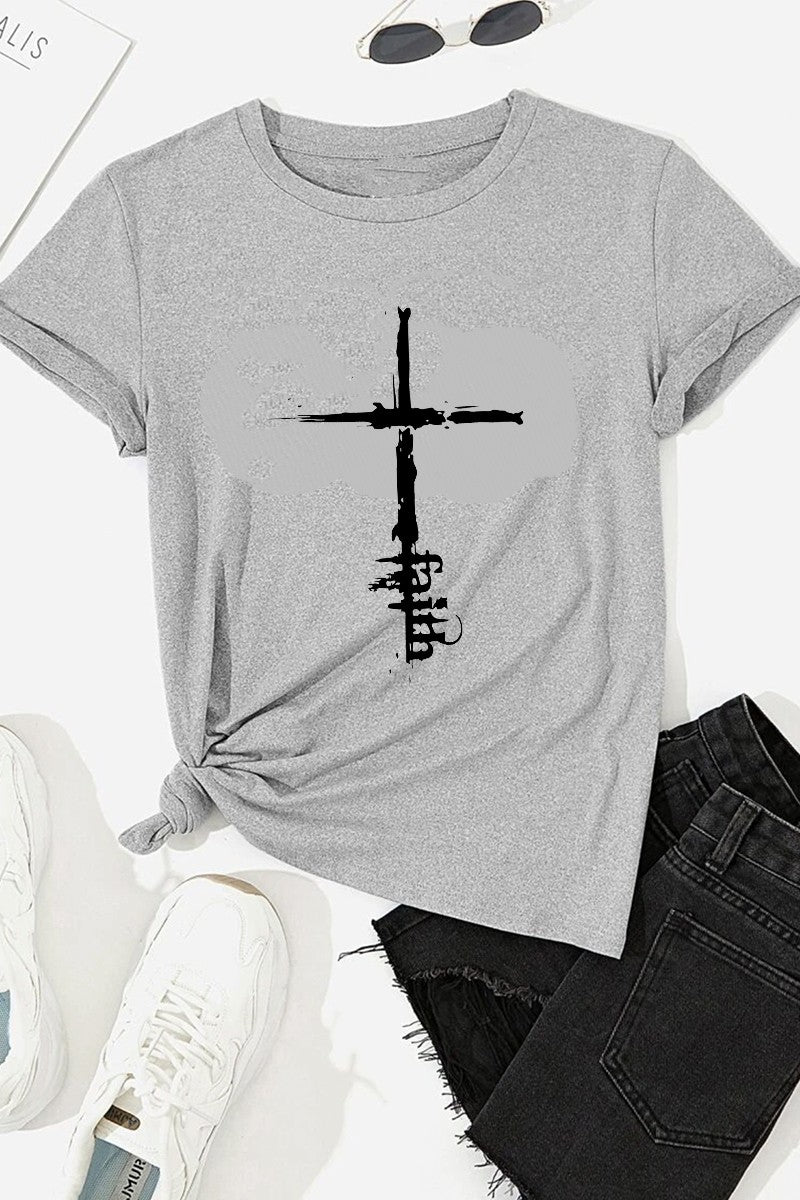 Heather Grey Faith Nobrand Tee 6/13/23 6421