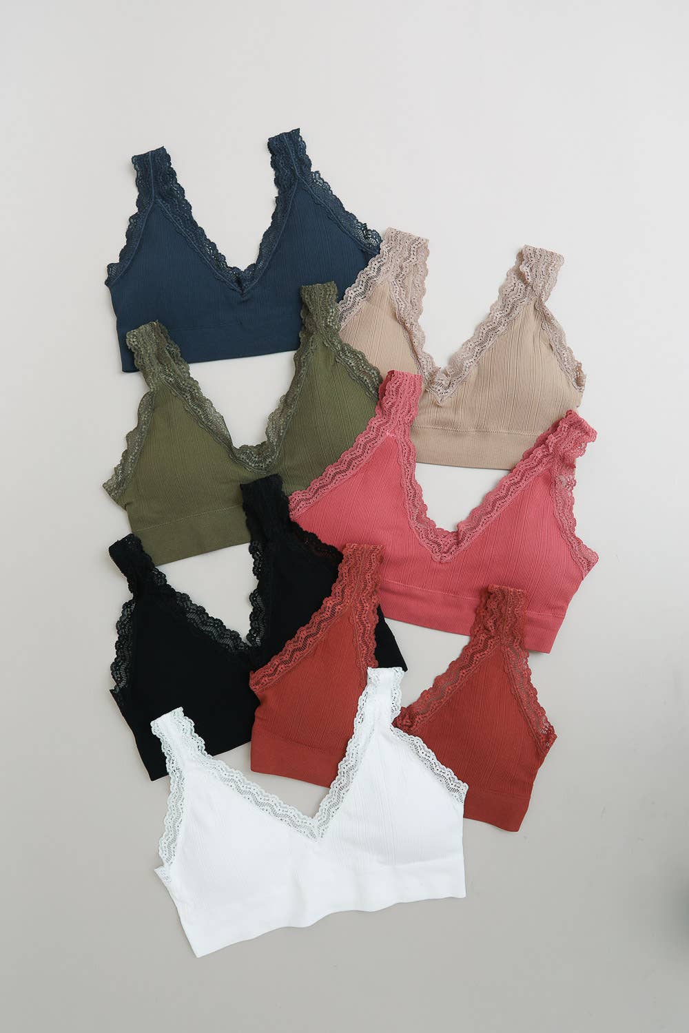 Trendy Lace Trim Bralette: White