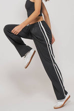 Light Heather Grey Timeless Stripe Drawstring Relaxed Urban Daizy Sweatpants