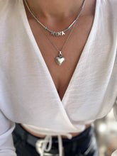 Hematite Beaded Necklace with Silver Heart Charm Pendant