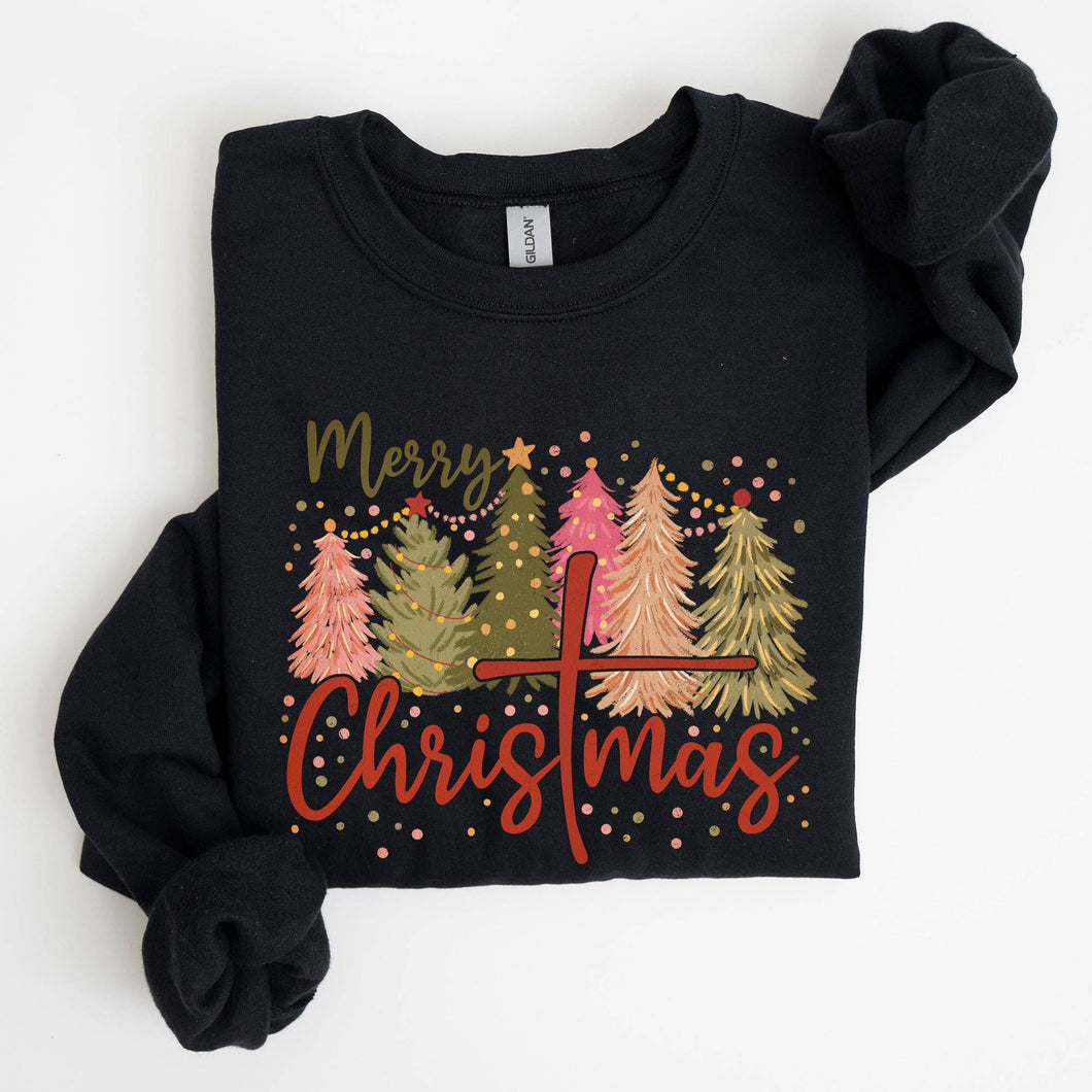Merry Christmas, Christ, Religious, Gospel, Faith Sweatshirt: Black