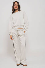 Light Heather Grey Timeless Stripe Drawstring Relaxed Urban Daizy Sweatpants