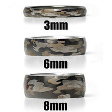 Camouflage Stainless Steel Blank Ring: 5 / 6mm