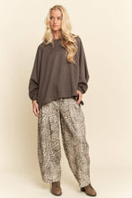 Black Long Sleeve Oversized Crew Neck Top