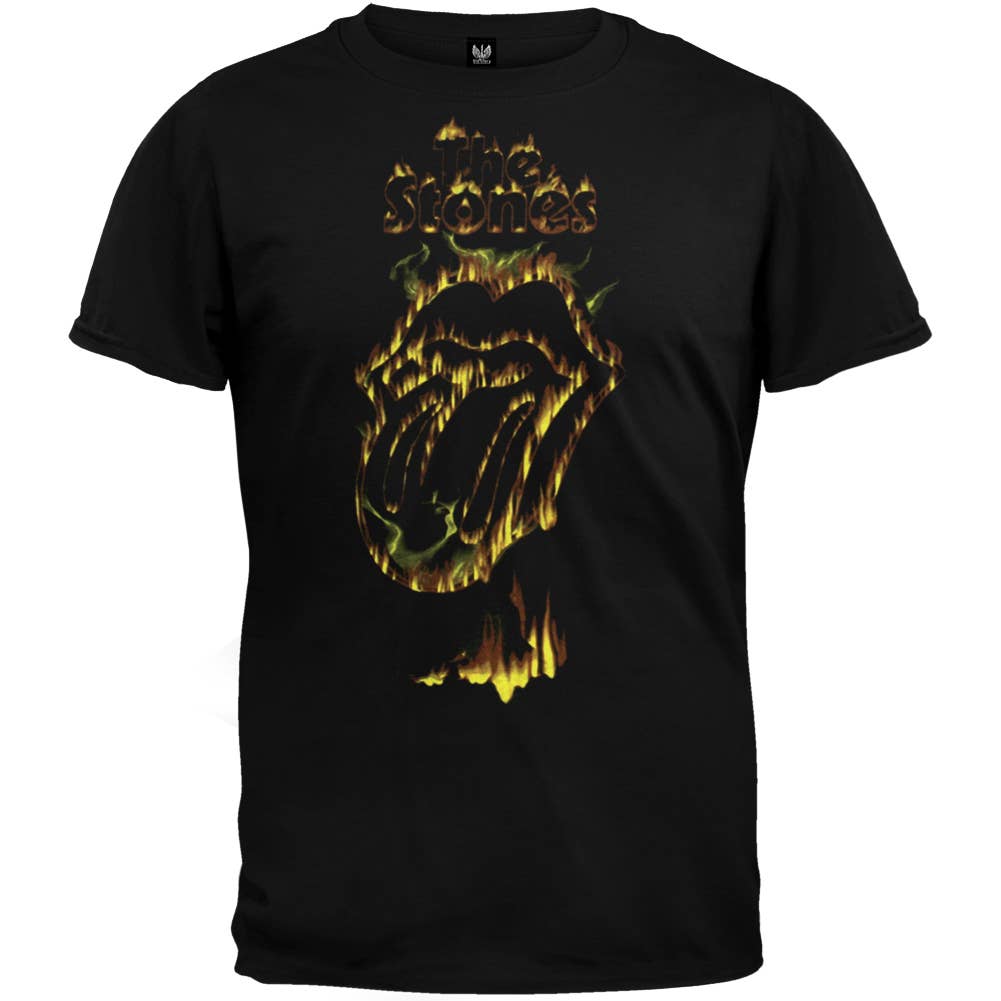 Rolling Stones - Flaming Tongue Premium Soft T Shirt