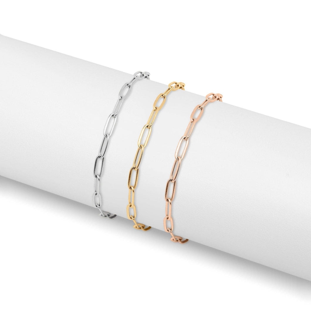 Paperclip Chain Anklet Rose Gold