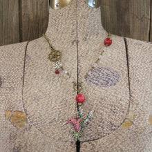 Primitive Peddler Scents Of Summer Hummingbird Pink Necklace