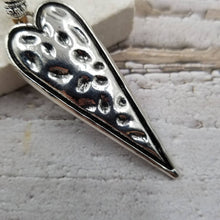 Vintage Big Silver Heart Leather Necklace