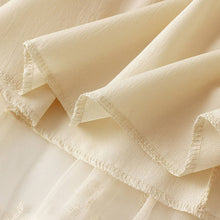Apricot Embroidered Tulle A-Line Maxi Skirt