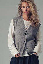 Grey Cat Print Knit Sweater Urban Daizy Vest