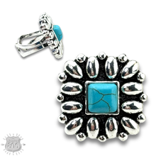 Turquoise Western silver and stone ring