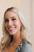 Turquoise Stone Drop Chain Earrings: Turquoise