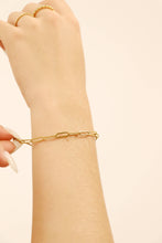 Stainless Steel Paperclip Chain Bracelet Gold / 7"