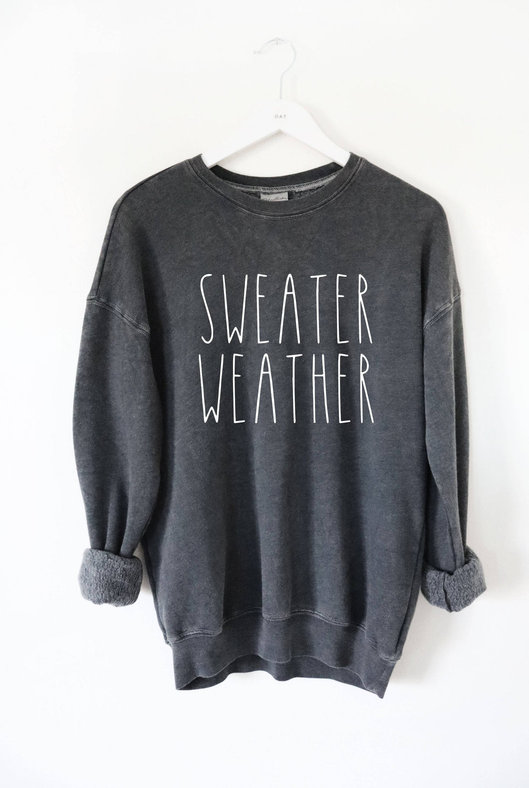 Vintage Black Sweater Weather Mineral Washed Graphic Sweatshirt