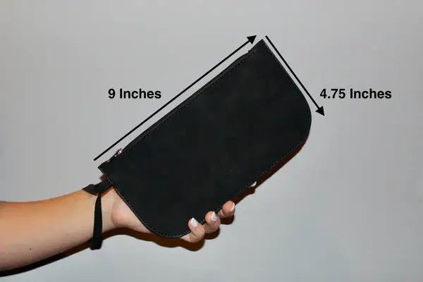Black Faux Suede Wristlet