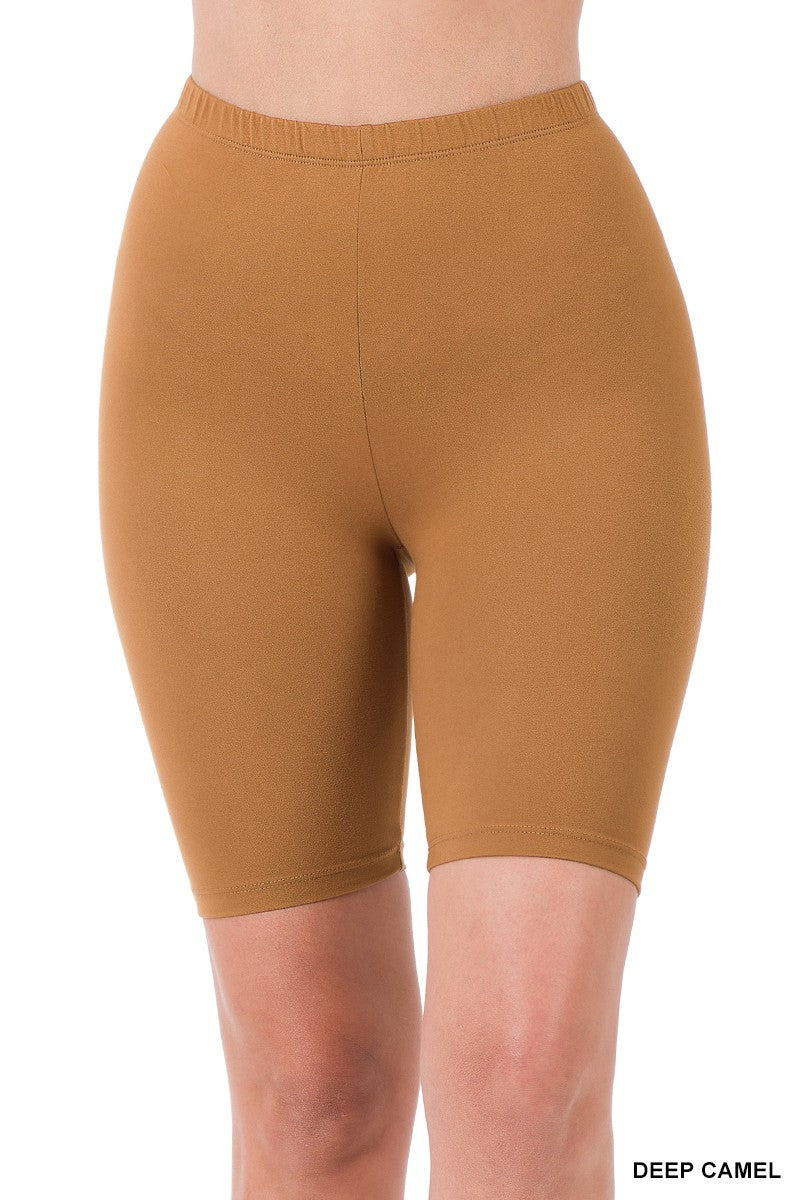 Deep Camel Brushed Microfiber Biker Zenana Shorts 12/29/22 5117