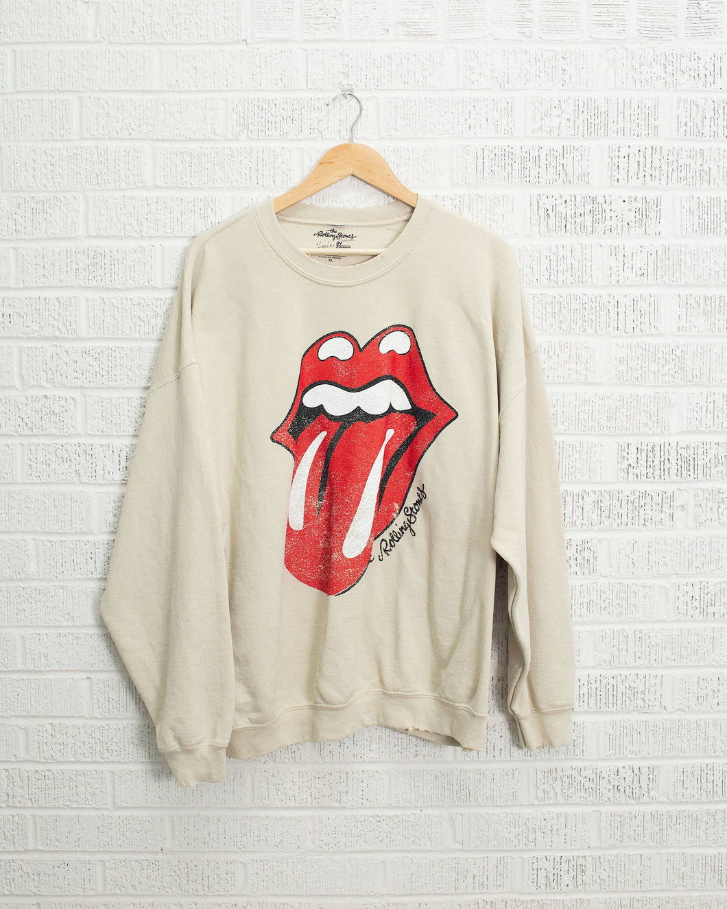 Rolling Stones Lick Sand Thrifted Graphic Sweatshirt