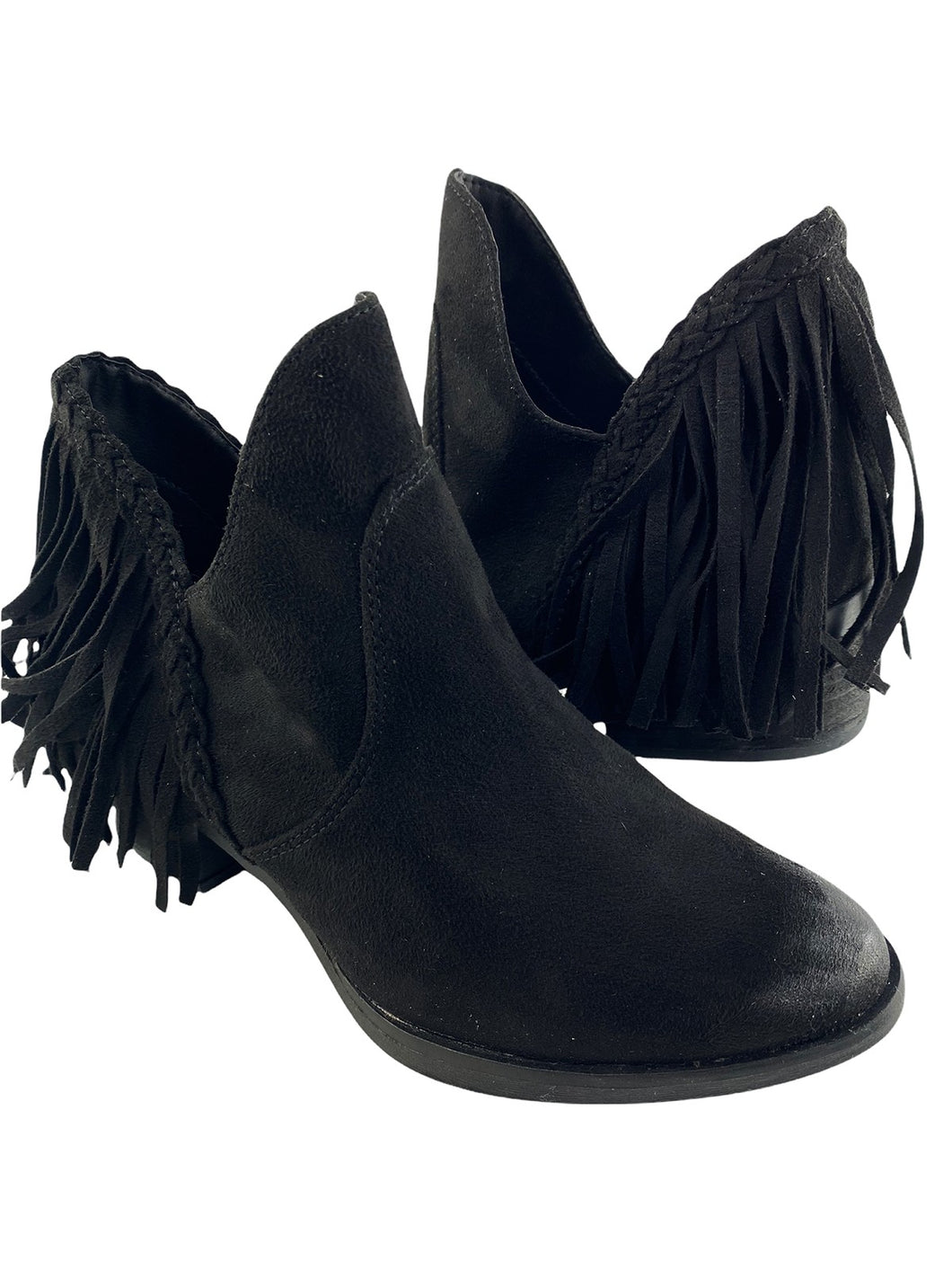 Black Cowgirl Fringe Not Rated Ankle Booties 12/12/22 4964
