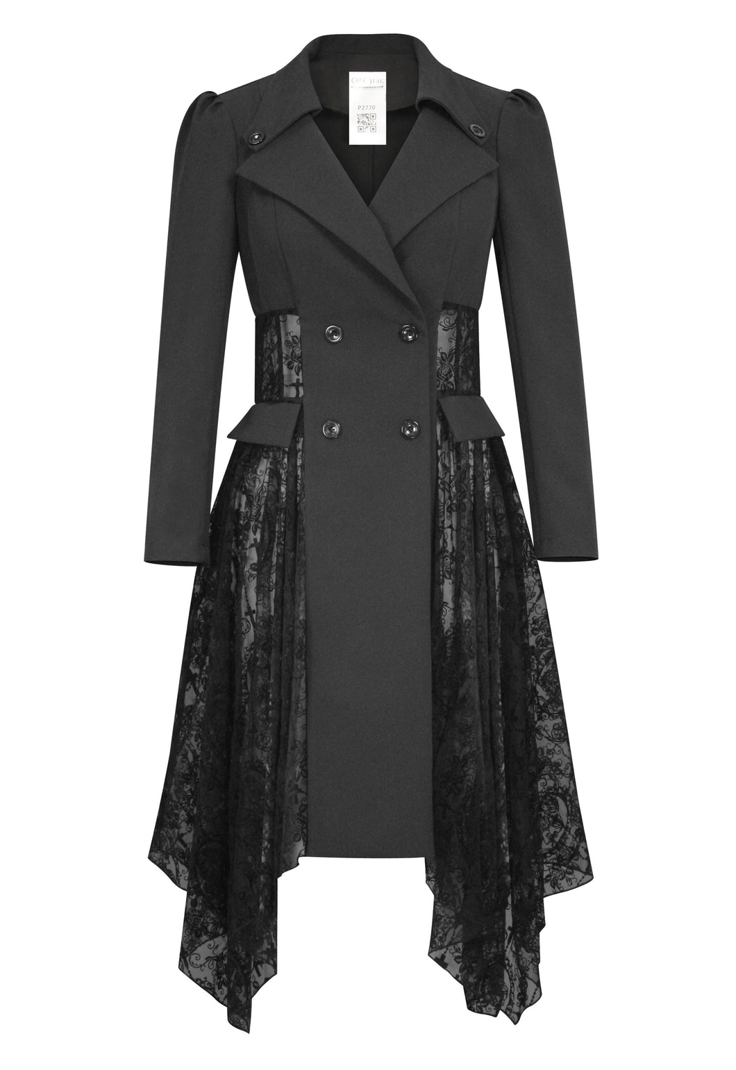 Black Lace Chic Star Trench Jacket 2/28/23 5716