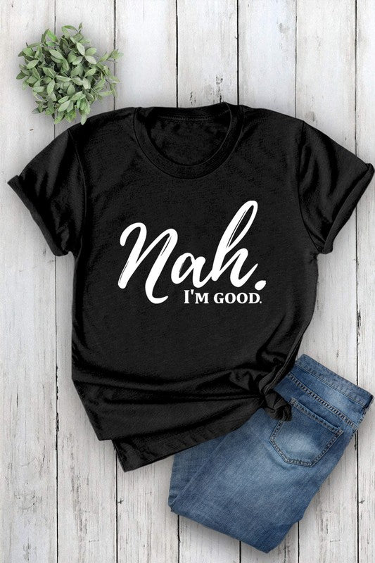Black Nah Short Sleeve Round Neck Top Avenue T Shirt 3/30/23 5872