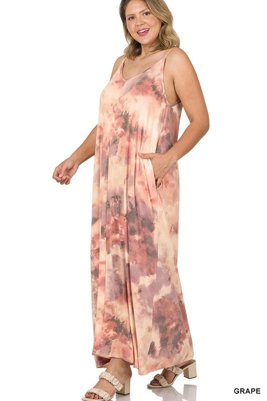 Grape Plus V Neck Cami Maxi Zenana Dress 4/19/23 6004