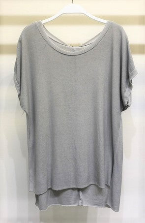 Grey Short Dolman Sleeve Light Weight Knit Venti 6 Top 3/17/23 5803