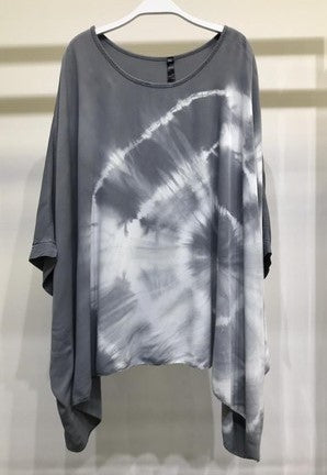 Grey Tie Dye Ring Oversized Drapey Venti 6 Top 4/12/23 5985