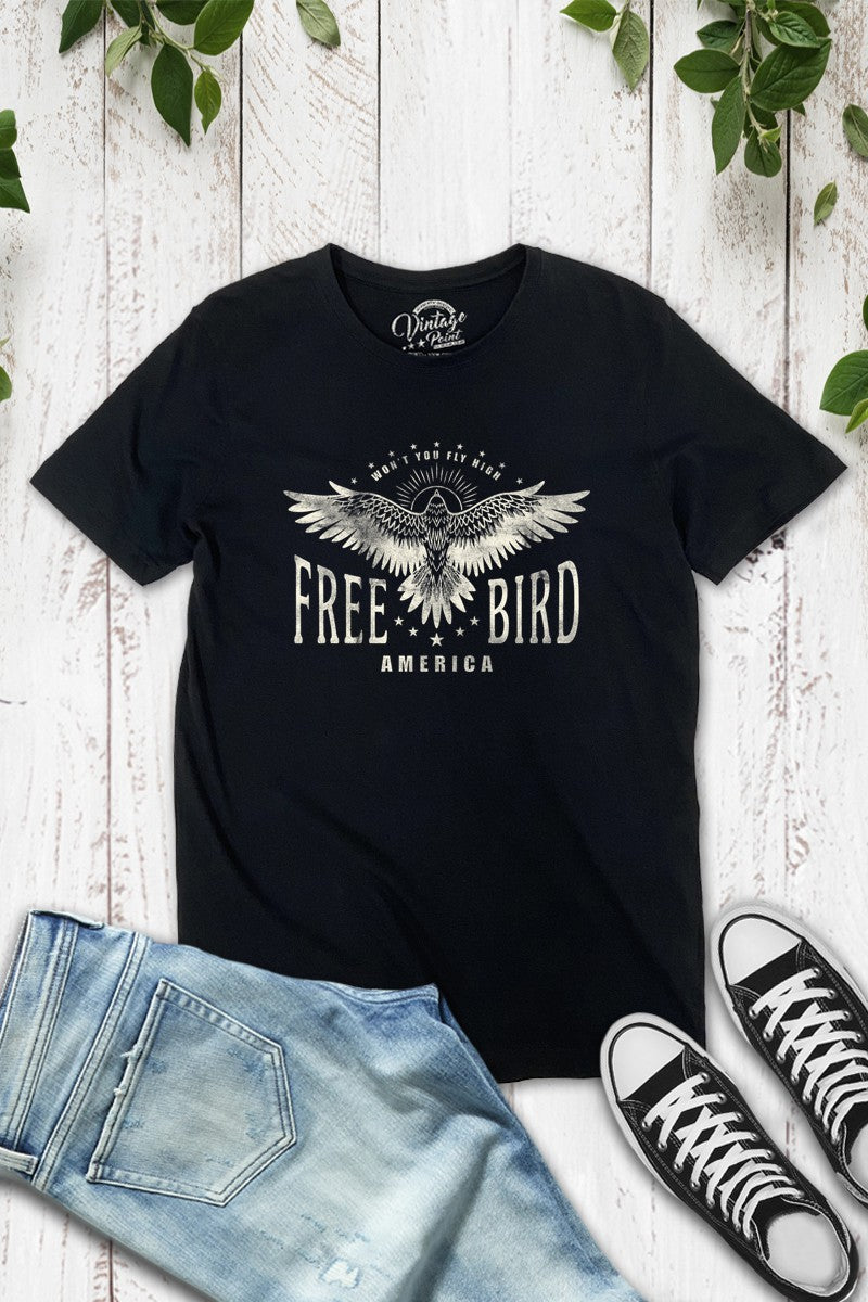 Black Free Bird Vintage Point T Shirt 4/6/23 5943