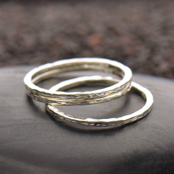 Hammer Finish Stacking Rings
