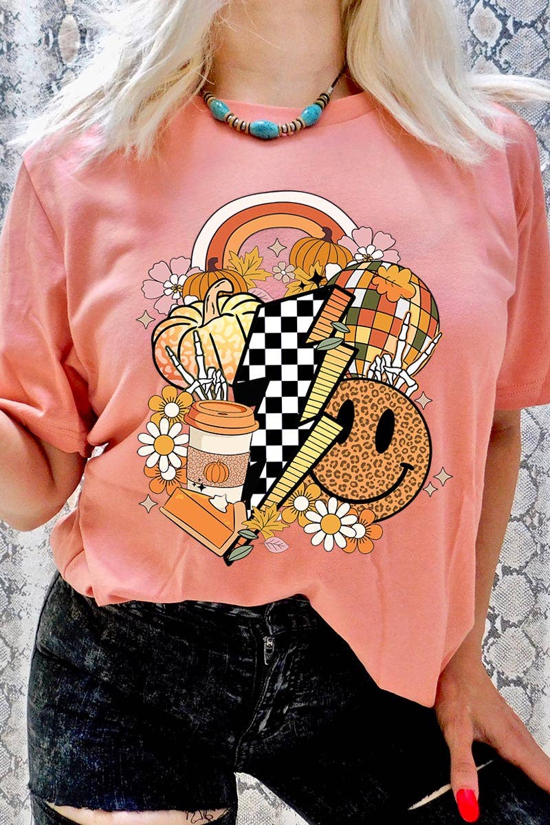 Sunset Pumpkin Spice Short Sleeve Top