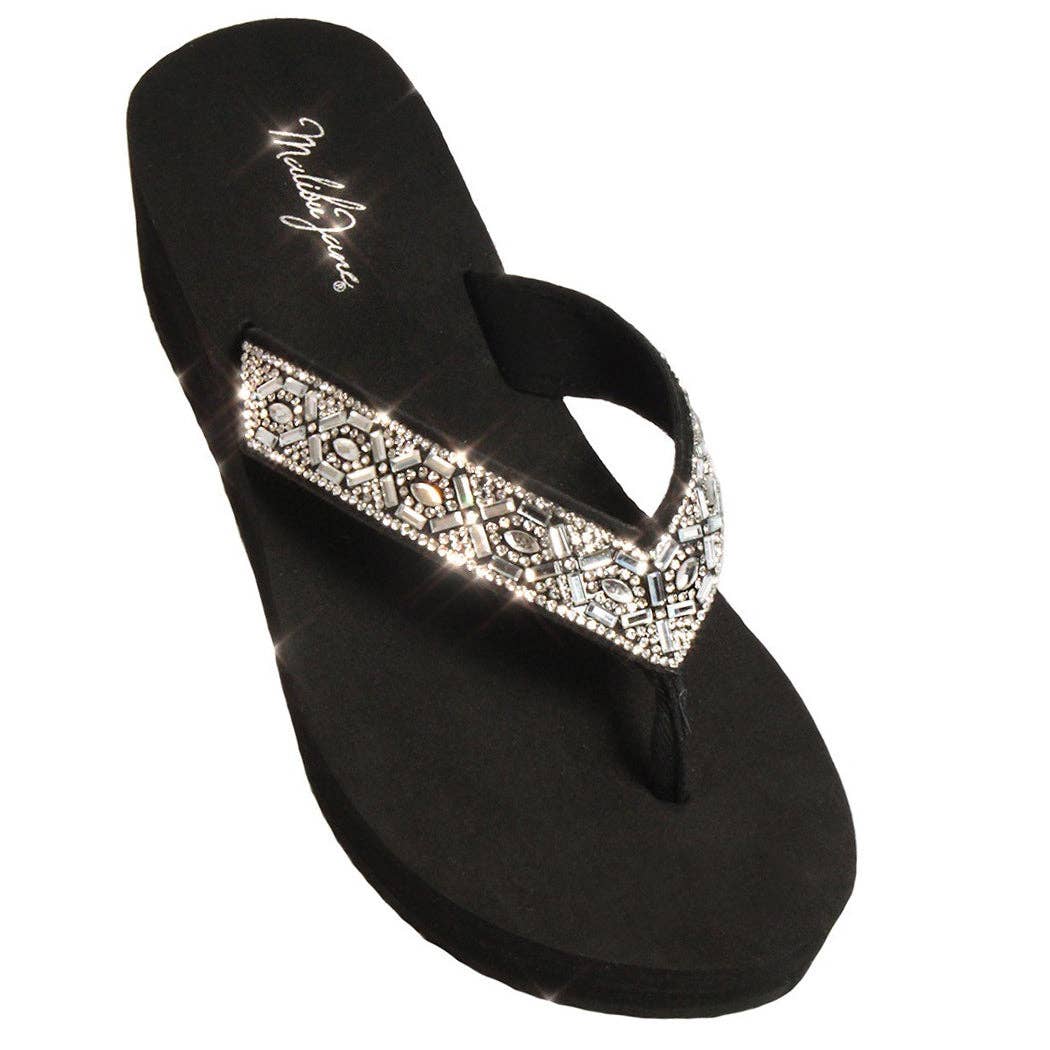Black Brentwood Marquis Black with Clear Crystal Strap
