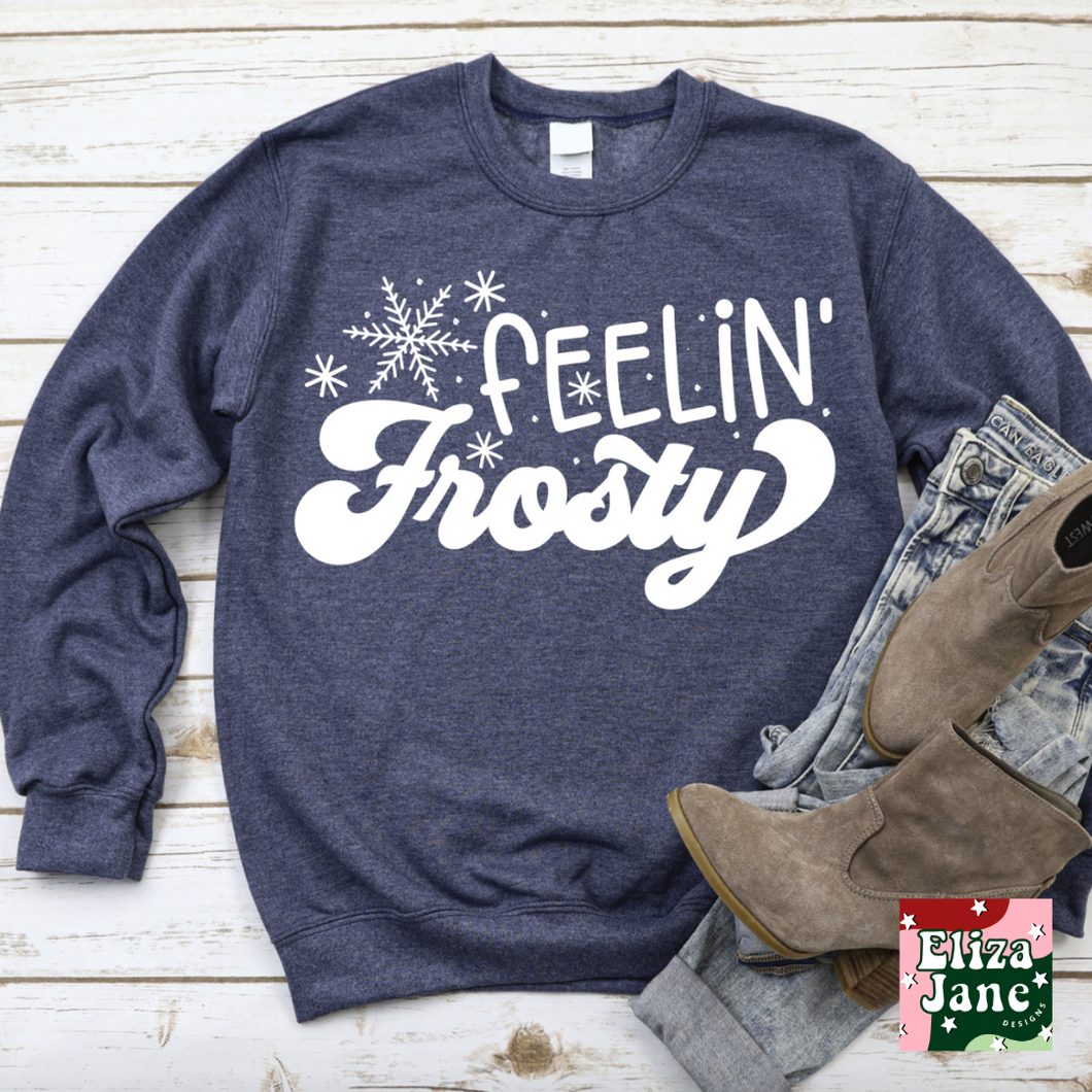 Feelin' Frosty Winter Snowflake Cozy Graphic Sweatshirt