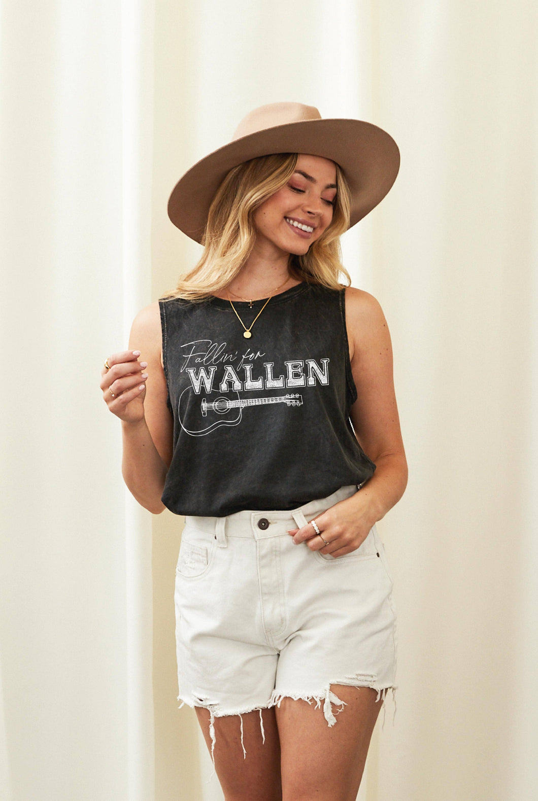 Black Mineral FALLIN' FOR WALLEN Mineral Graphic Tank Top