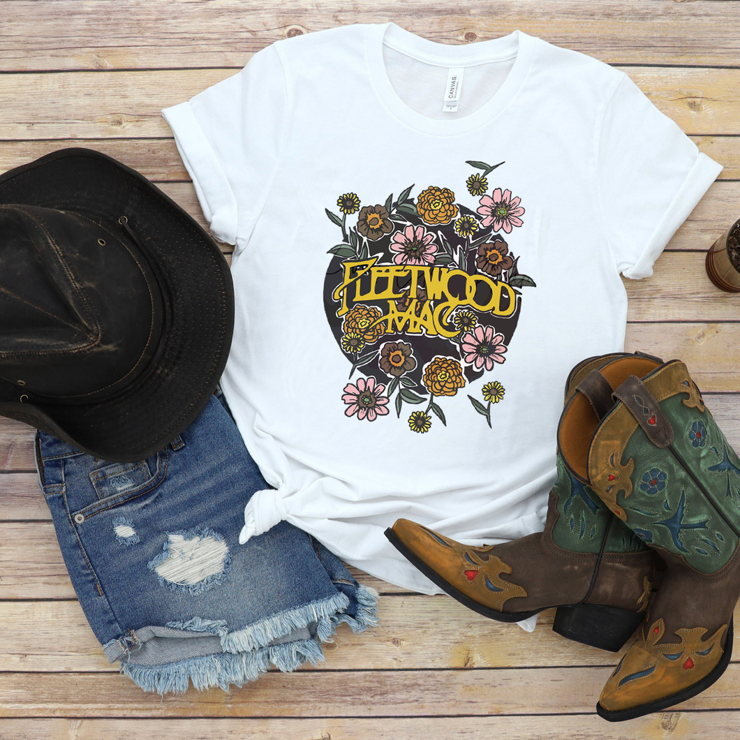Fleetwood Mac Floral Rock Graphic Design Shirt 12/2/22