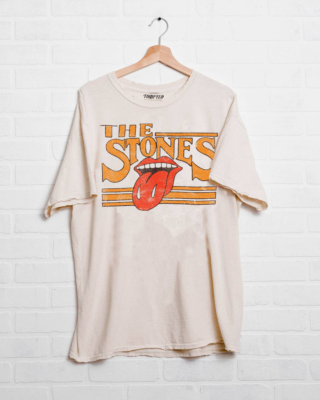 Rolling Stones Stoned Off White Thrifted Tee 3/13/23