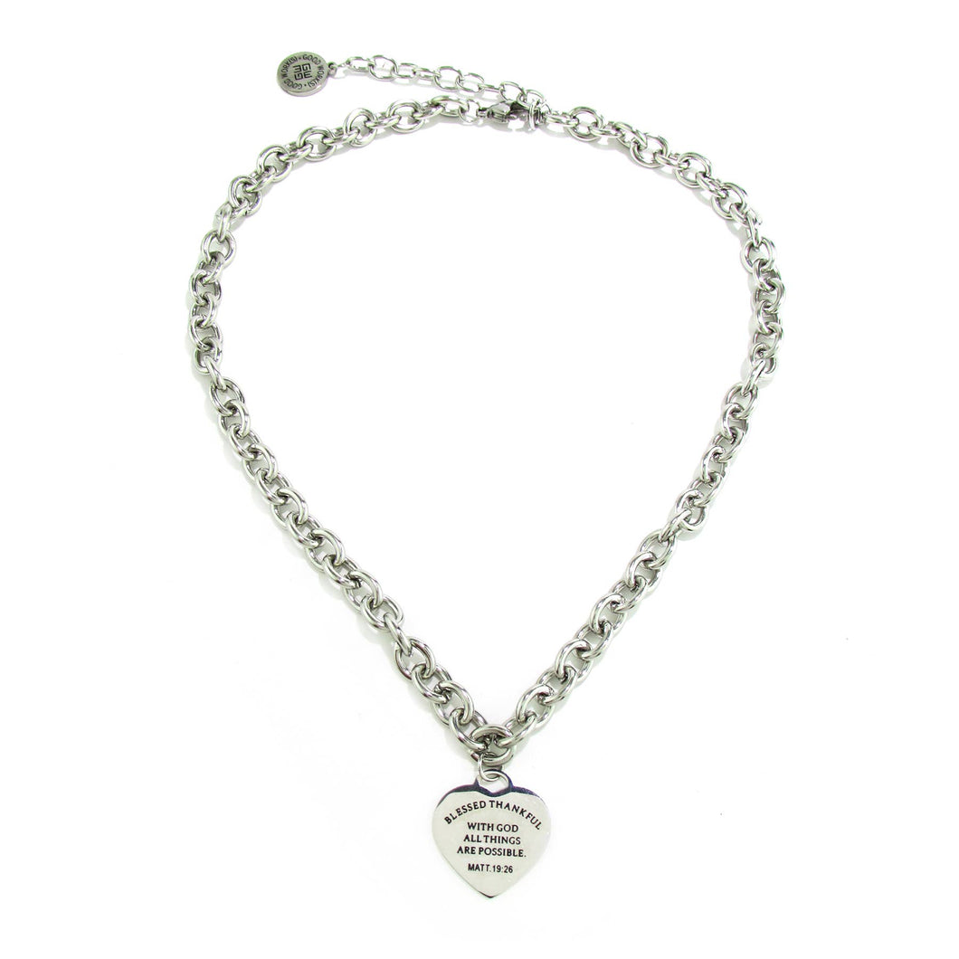 Good Works Bible Verse Heart Destiny Necklace