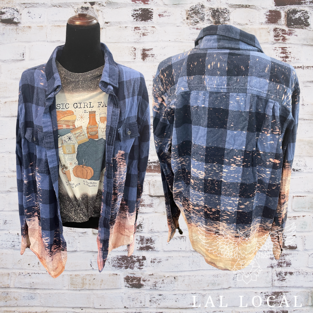 Blue Buffalo Plaid Bleached Flannel