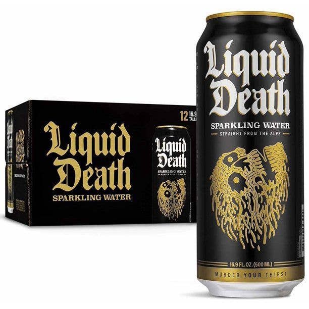 Liquid Death Sparkling Water, 16.9oz Artesian Carbonated Can