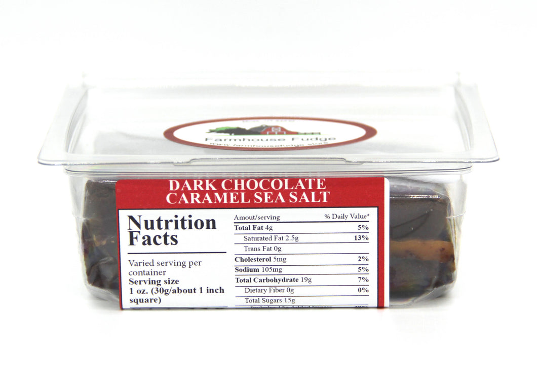 Dark Chocolate Caramel Sea Salt Fudge 8 oz.
