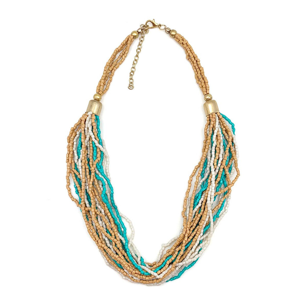 Sachi Island Waterfalls Necklace - Short Multicolor Strands