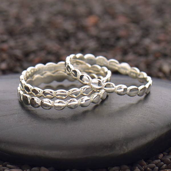 Sterling Silver Stacking Ring - Dot Pattern