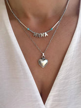 Hematite Beaded Necklace with Silver Heart Charm Pendant