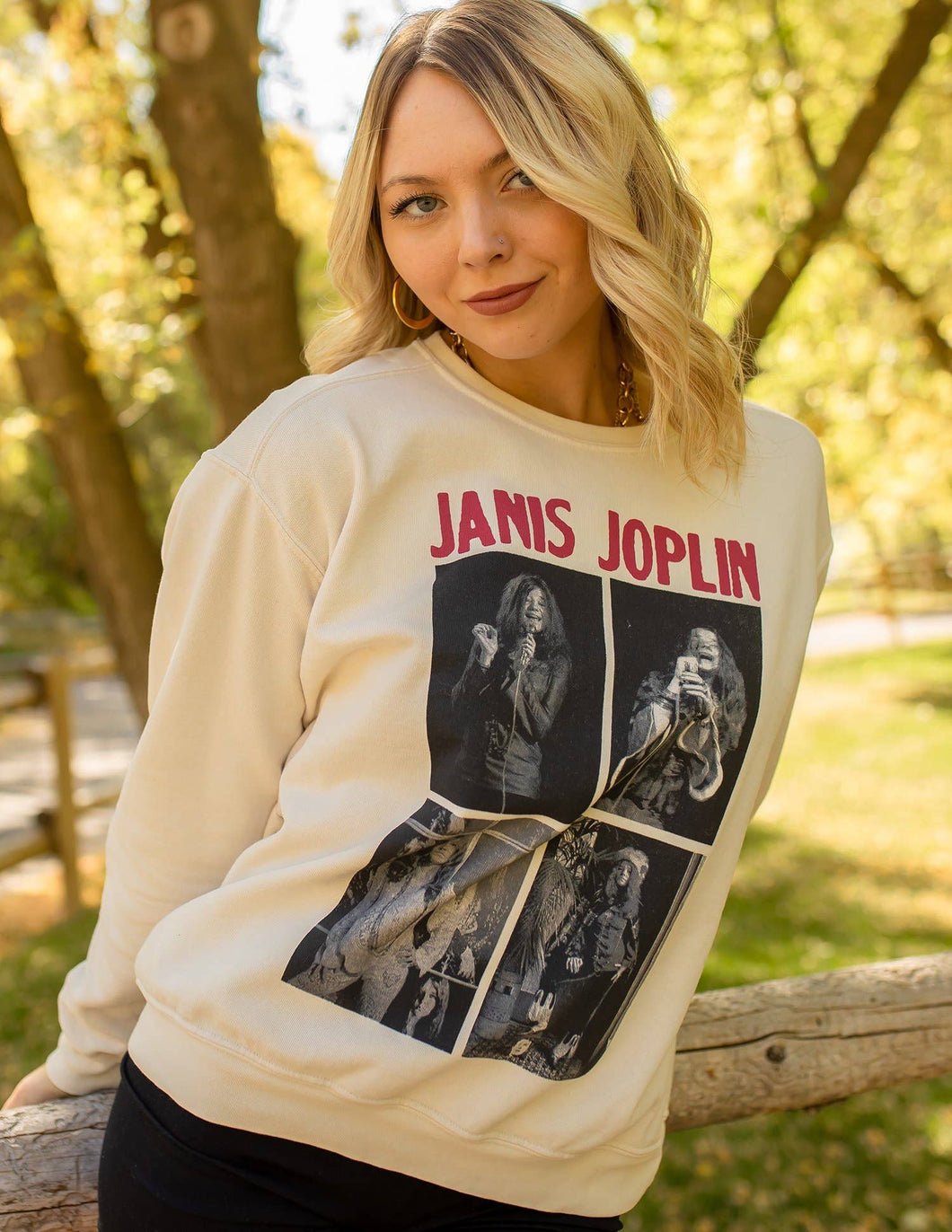 Ivory Janis Joplin Officially Licensed Sweatshirt