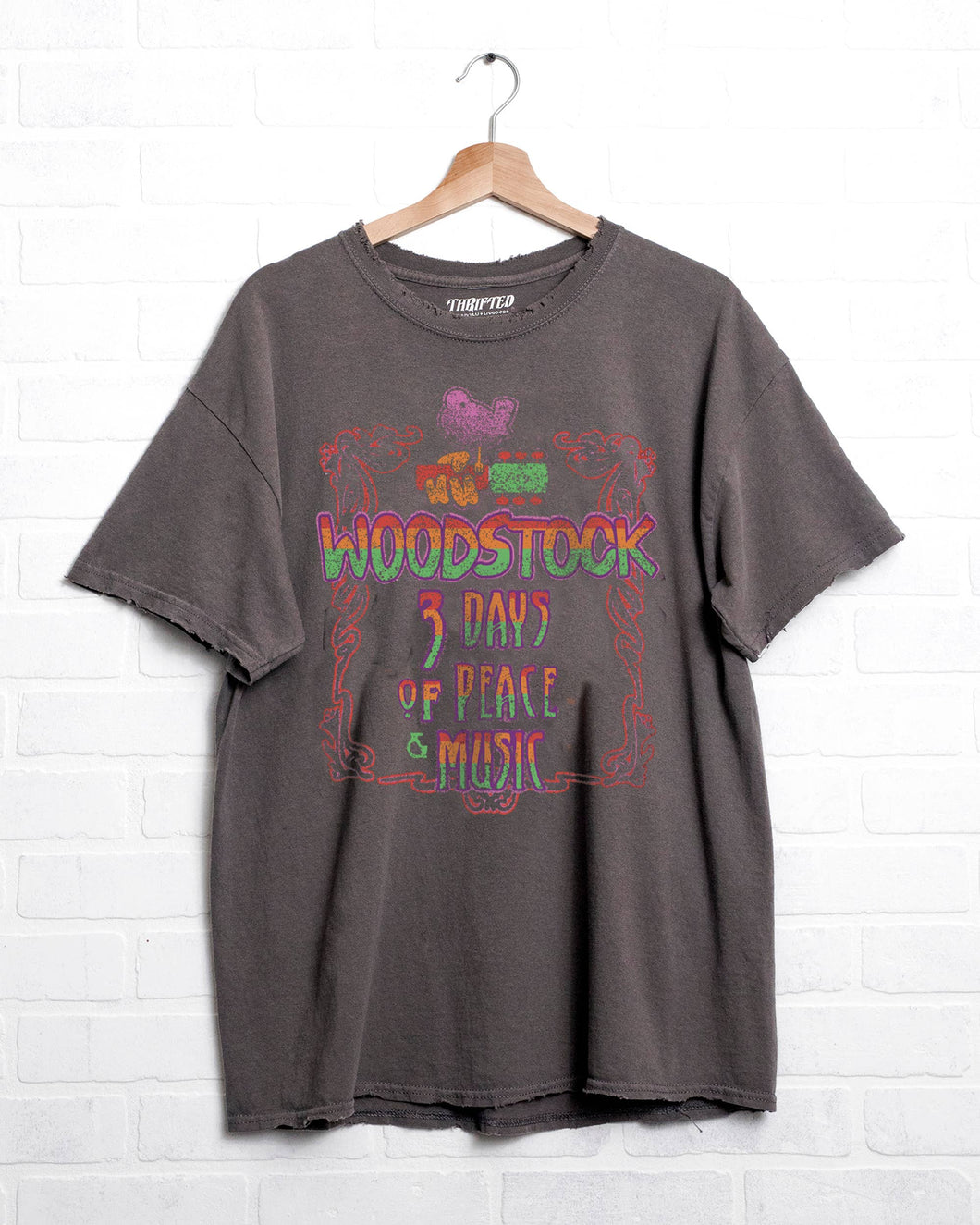 Woodstock 3 Days Charcoal Thrifted Licensed Graphic Tee