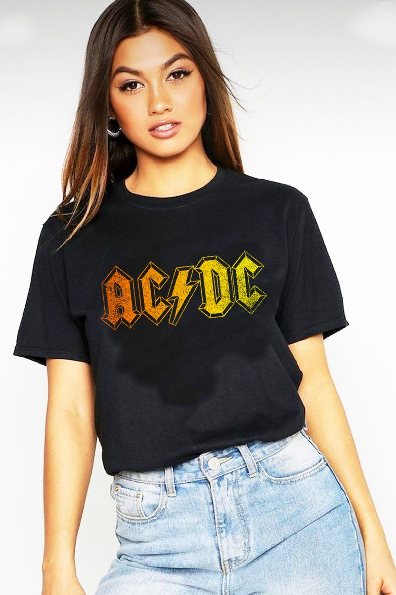 Black AC/DC Graphic Nobrand Tee 2/15/23 5626